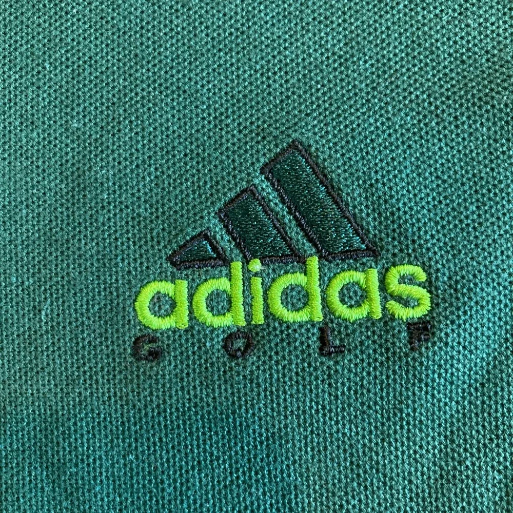 NEW Adidas Golf Youth Medium V-Polo Shirt Green Chlorophyll Ivy Cotton Pique NWT